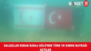 Dalgıçlar Keban Baraj Gölü’nde Türk Ve Kıbrıs Bayrağı Açtılar