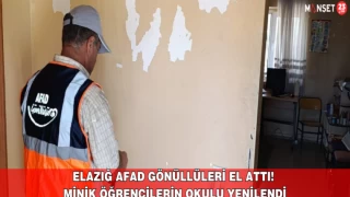 Elazığ AFAD Gönüllüleri el attı! Minik öğrencilerin okulu yenilendi