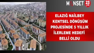 Elazığ Nailbey Kentsel Dönüşüm Projesinde 5 yıllık ilerleme hedefi belli oldu