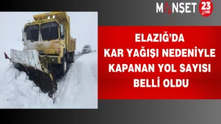 Elazığ’da kar yağışı nedeniyle kapanan yol sayısı belli oldu