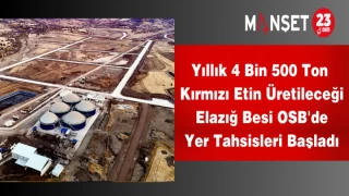 Yıllık 4 Bin 500 Ton Kırmızı Etin Üretileceği Elazığ Besi OSB'de Yer Tahsisleri Başladı