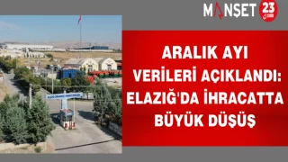 Aralık ayı verileri açıklandı: Elazığ'da ihracatta büyük düşüş