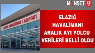 Elazığ Havalimanı Aralık Ayı Yolcu Verileri Belli Oldu