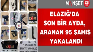 Elazığ’da Son Bir Ayda, Aranan 95 Şahıs Yakalandı