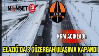 ELAZIĞ'DA 3 GÜRZERGAH ULAŞIMA KAPANDI
