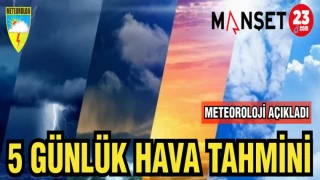 5 GÜNLÜK HAVA TAHMİNİ