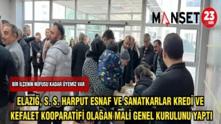 ELAZIĞ, S. S. HARPUT ESNAF VE SANATKARLAR KREDİ VE KEFALET KOOPARATİFİ OLAĞAN MALİ GENEL KURULUNU YAPTI