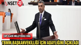CHP ELAZIĞ MİLLETVEKİLİ EROL TBMM BAŞKANVEKİLLİĞİ İÇİN ADAYLIĞINI AÇIKLADI
