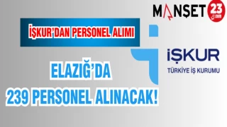 ELAZIĞ'DA 239 PERSONEL ALINACAK!