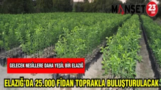 ELAZIĞ'DA 25.000 FİDAN TOPRAKLA BULUŞTURULACAK