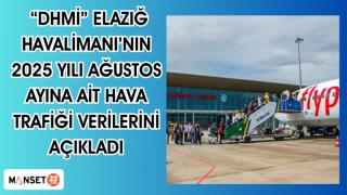 "DHMİ" Elazığ Havalimanı’nın 2025 yılı Ağustos ayına ait hava trafiği verilerini açıkladı