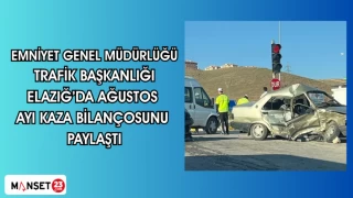 Emniyet Genel Müdürlüğü Trafik Başkanlığı, Elazığ’da ağustos ayı kaza bilançosunu paylaştı