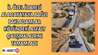 İL ÖZEL İDARESİ ALACAKAYA'YA BAĞLI BAKLADAMLAR KÖYÜNDEKİ ASFALT ÇALIŞMALALRINI TAMAMLADI