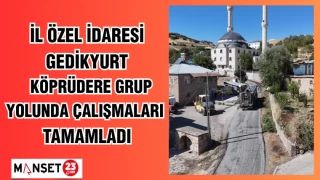 İL ÖZEL İDARESİ GEDİKYURT - KÖPRÜDERE GRUP YOLUNDA ÇALIŞMALARI TAMAMLADI