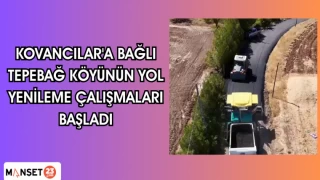 Kovancılar'a bağlı Tepebağ köyünün yol yenileme çalışmaları başladı