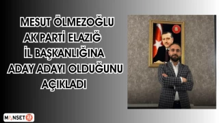 Mesut Ölmezoğlu, AK Parti Elazığ İl Başkanlığına Aday Adayı Olduğunu Açıkladı.