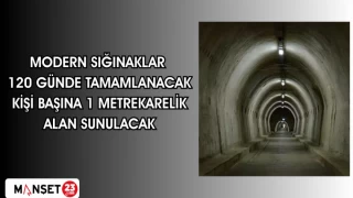 MODERN SIĞINAKLAR 120 GÜNDE TAMAMLANACAK KİŞİ BAŞINA 1 METREKARELİK ALAN SUNULACAK