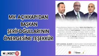 MV. AÇIKKAPI'DAN BAŞKAN ŞERİFOĞULLARI'NIN ÖNERGESİNE TEŞEKKÜR