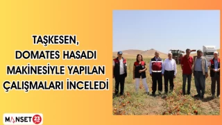 Taşkesen,Domates Hasadı Makinesiyle Yapılan Çalışmaları İnceledi