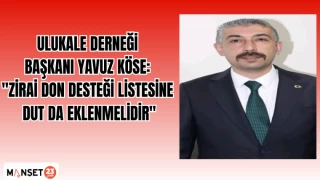 Ulukale Derneği Başkanı Yavuz Köse: "Zirai Don Desteği Listesine Dut da Eklenmelidir"