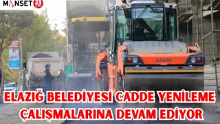 ELAZIĞ BELEDİYESİ CADDE YENİLEME ÇALIŞMALARINA DEVAM EDİYOR