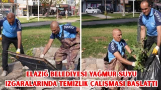 Elazığ Belediyesi Yağmur Suyu Izgaralarında Temizlik Çalışması Başlattı