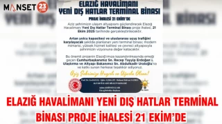 ELAZIĞ HAVALİMANI YENİ DIŞ HATLAR TERMİNAL BİNASI PROJE İHALESİ 21 EKİM’DE