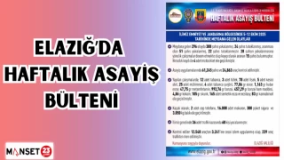 ELAZIĞ'DA HAFTALIK ASAYİŞ BÜLTENİ
