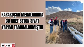 KARAKOÇAN MERALARINDA 30 ADET BETON SIVAT YAPIMI TAMAMLANMIŞTIR