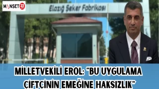 MİLLETVEKİLİ EROL: "BU UYGULAMA ÇİFTÇİNİN EMEĞİNE HAKSIZLIK"