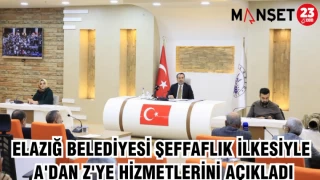 ELAZIĞ BELEDİYESİ ŞEFFAFLIK İLKESİYLE A'DAN Z'YE HİZMETLERİNİ AÇIKLADI