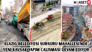 Elazığ Belediyesi, Sürsürü Mahallesi’nde Yeni Kavşak Yapım Çalışması Devam Ediyor