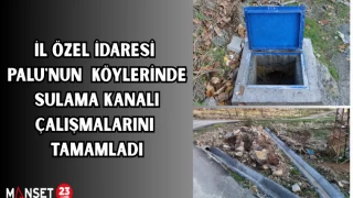 İL ÖZEL İDARESİ PALU'NUN KÖYLERİNDE SULAMA KANALI ÇALIŞMALARINI TAMAMLADI
