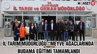 İL TARIM MÜDÜRLÜĞÜ MEYVE AĞAÇLARINDA BUDAMA EĞİTİMİ TAMAMLANDI
