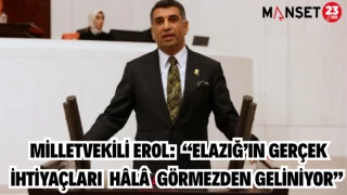 Milletvekili Erol: “Elazığ’ın gerçek ihtiyaçları hâlâ görmezden geliniyor”