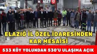Elazığ İl Özel İdaresinden Kar Mesaisi: 533 Köy Yolundan 530’u Ulaşıma Açık