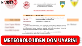 METEOROLOJİDEN DON UYARISI