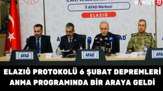 Elazığ Protokolü 6 Şubat Depremleri Anma Programında Bir Araya Geldi
