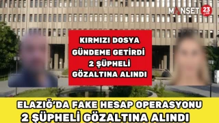 ELAZIĞ’DA FAKE HESAP OPERASYONU: 2 ŞÜPHELİ GÖZALTINA ALINDI