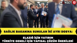 Sağlık Bakanına Sunulan İki Ayrı Dosya: Elazığ İçin Yatırım, Türkiye Geneli İçin Yapısal Çözüm Önerileri