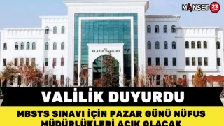 Valilik Duyurdu Mbsts Sınavı İçin Pazar Günü Nüfus Müdürlükleri Açık Olacak