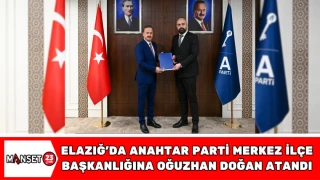 Elazığ’da Anahtar Parti Merkez İlçe Başkanlığına Oğuzhan Doğan atandı
