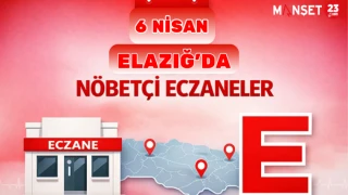 ELAZIĞ'DA BUGÜN NÖBETÇİ ECZANELER
