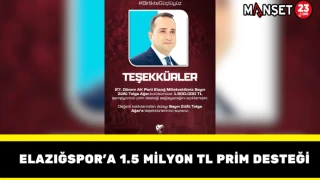 Elazığspor’a 1.5 Milyon TL Prim Desteği