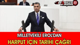 Milletvekili Erol’dan Harput için Tarihi Çağrı