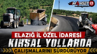 Elazığ İl Özel İdaresi Kırsal Yollarda Çalışmalarını Sürdürüyor