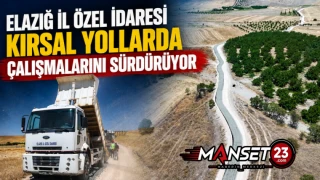 Elazığ İl Özel İdaresi Kırsal Yollarda Çalışmalarını Sürdürüyor