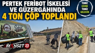 Pertek Feribot İskelesi ve Güzergâhında 4 Ton Çöp Toplandı