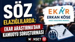 Söz Elazığlılarda: Ekar Araştırma’dan Kamuoyu Soruşturması