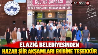 Elazığ Belediyesinden Hazar Şiir Akşamları Ekibine Teşekkür